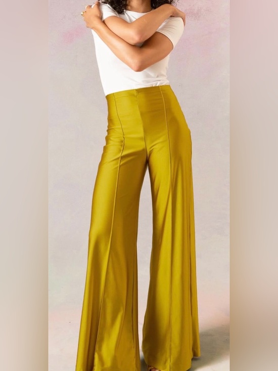 Ripley Rader Pants - Ripley Rader Wide-Leg High-Waist Pants in Mustard Yellow